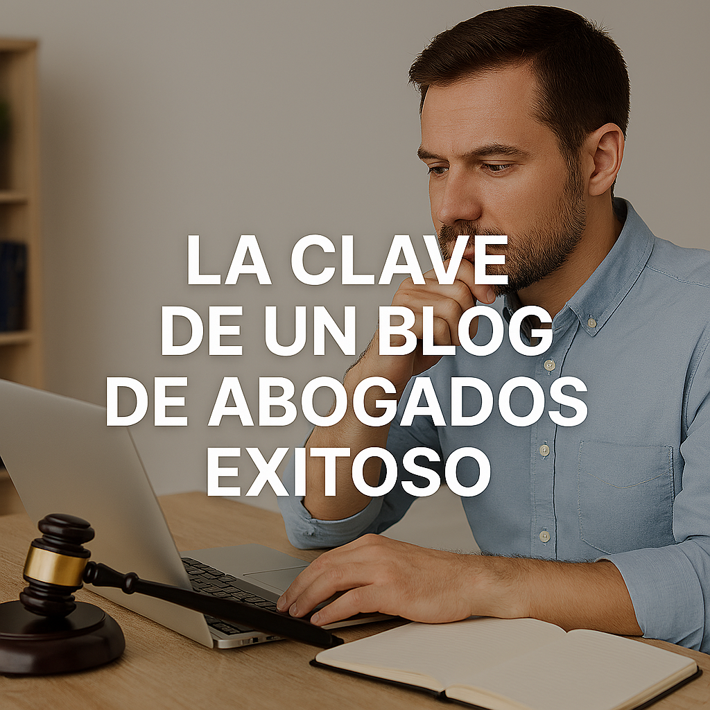 Imagen de un blog de abogados con documentos y ordenador